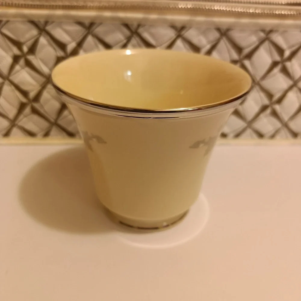 Vtg Lenox Snow Lily Discontinued China Set Of 12 Coffee/Tea Cups w/ Storage Case